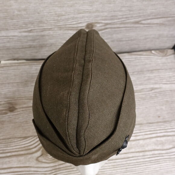 CAP GARRISON MAN'S WOOL SERGE GREEN BERET HAT SZ 6 7/8 - Picture 5 of 11